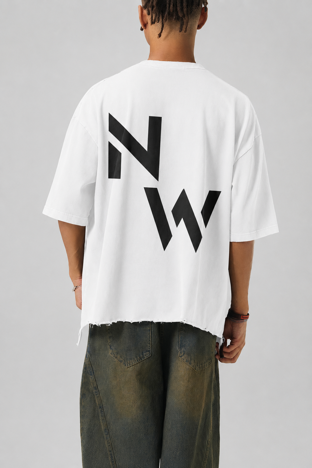 NW signature raw-hem boxy T-shirt