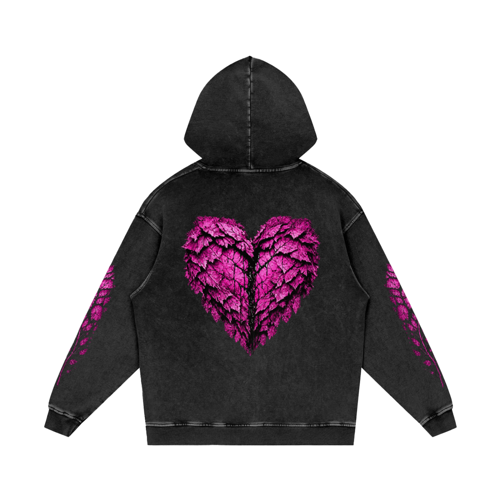Snow Washed Loose Cotton Hoodie
