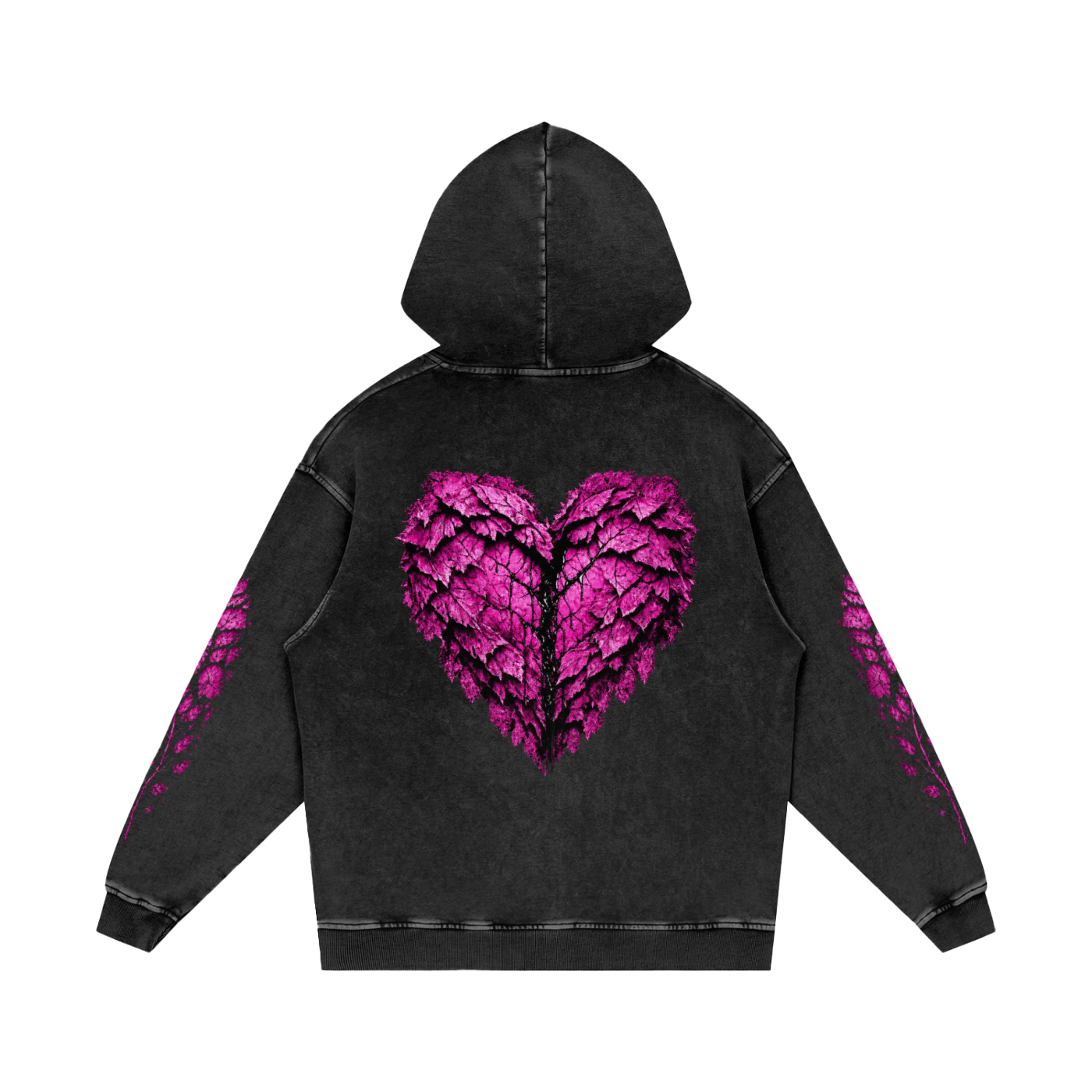 Snow Washed Loose Cotton Hoodie