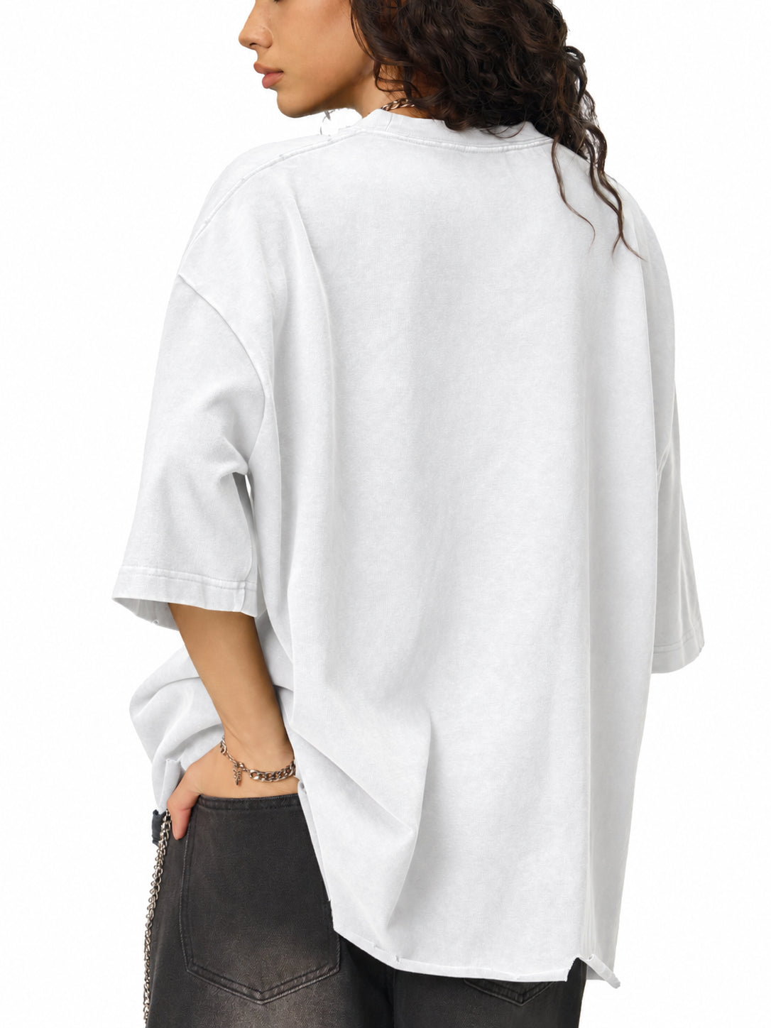 NWS Snow Wash Raw-Hem Boxy T-shirt