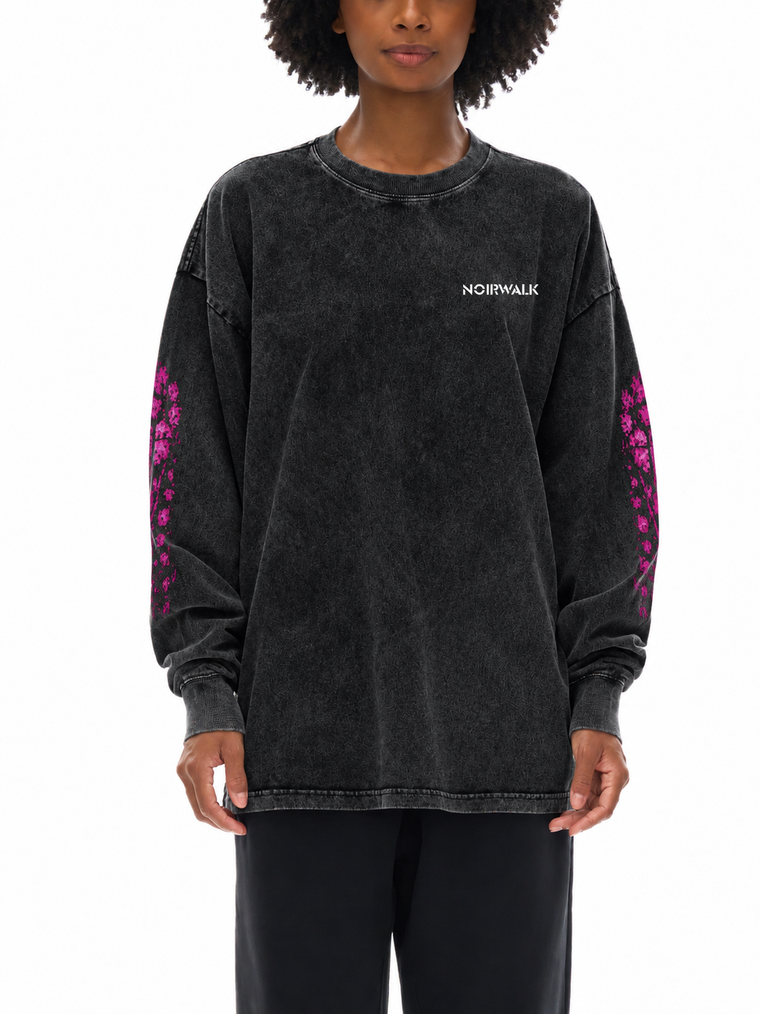 LOVE BLEEDS: Acid Wash Oversize Long Sleeve T-Shirt