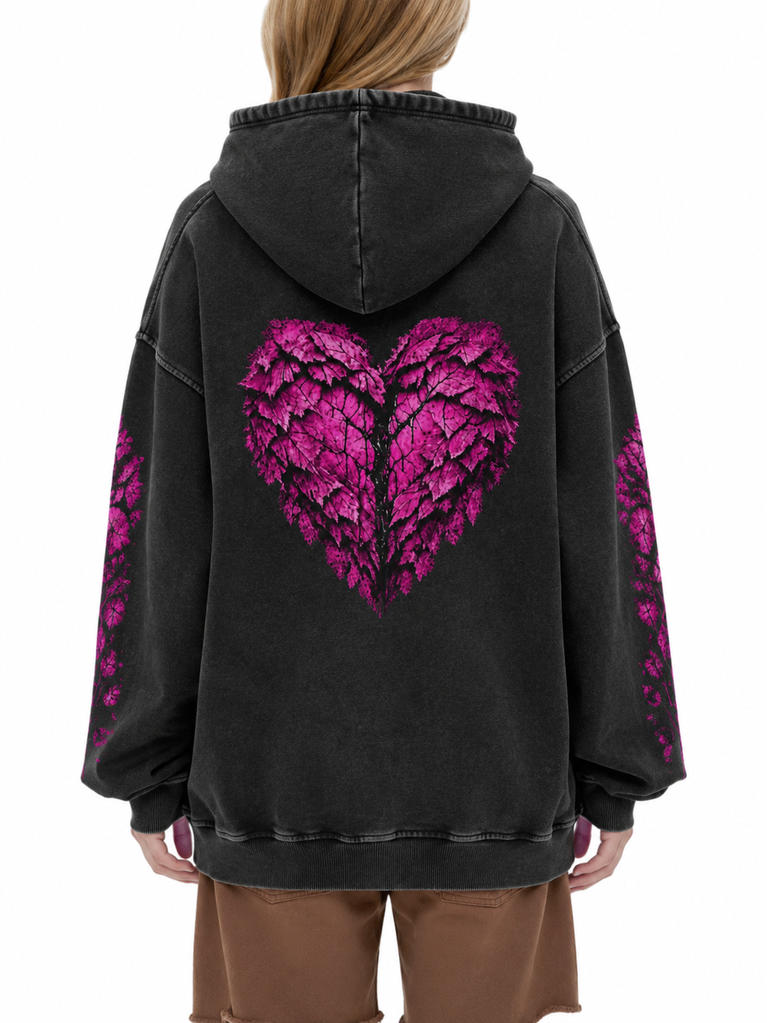 Snow Washed Loose Cotton Hoodie