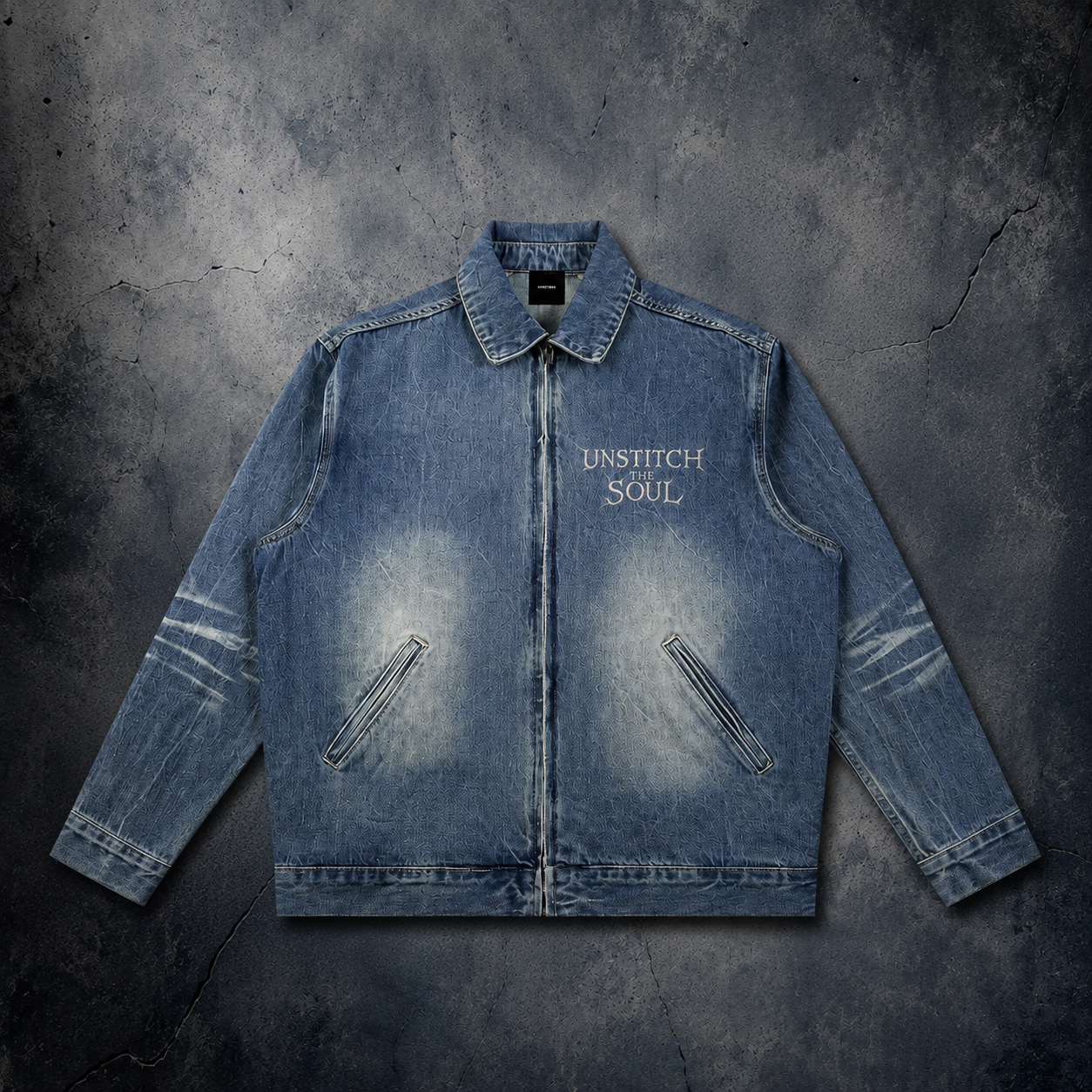 UNSTITCH THE SOUL: Zip Up Denim Jacket