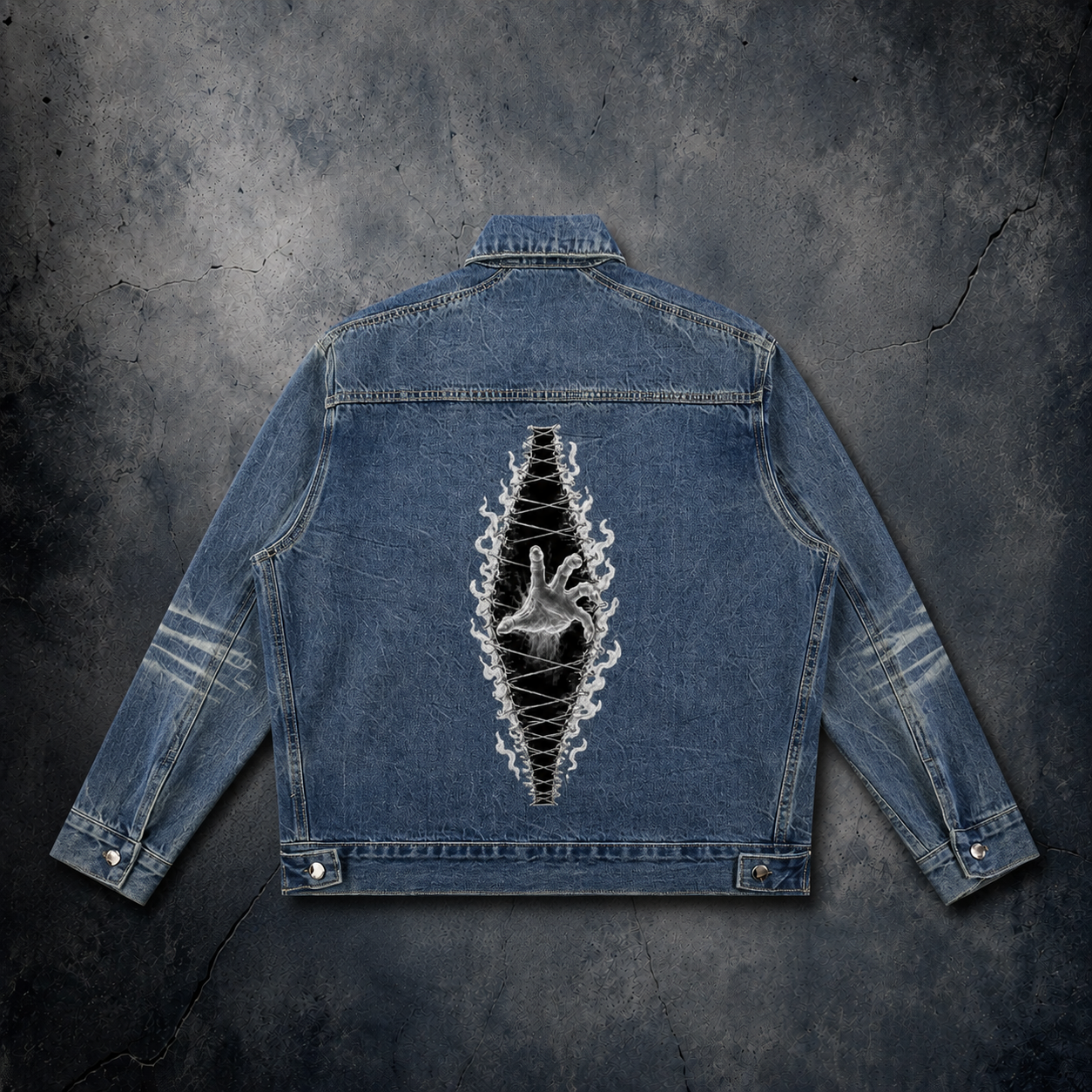 UNSTITCH THE SOUL: Zip Up Denim Jacket