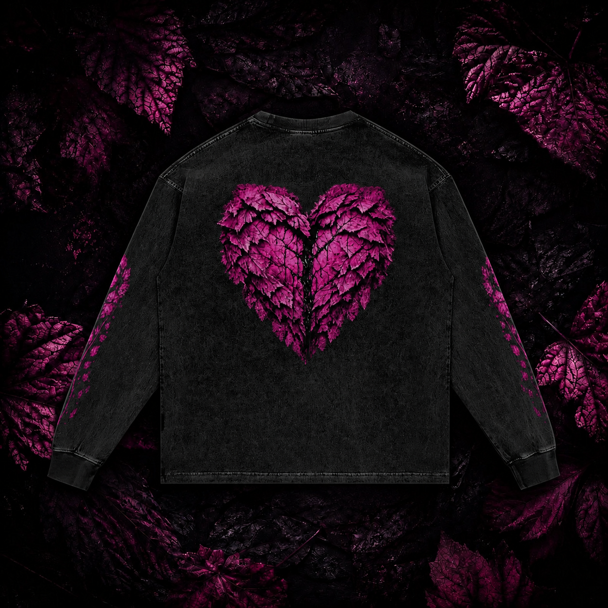 LOVE BLEEDS Acid Wash Oversize Long Sleeve T-Shirt