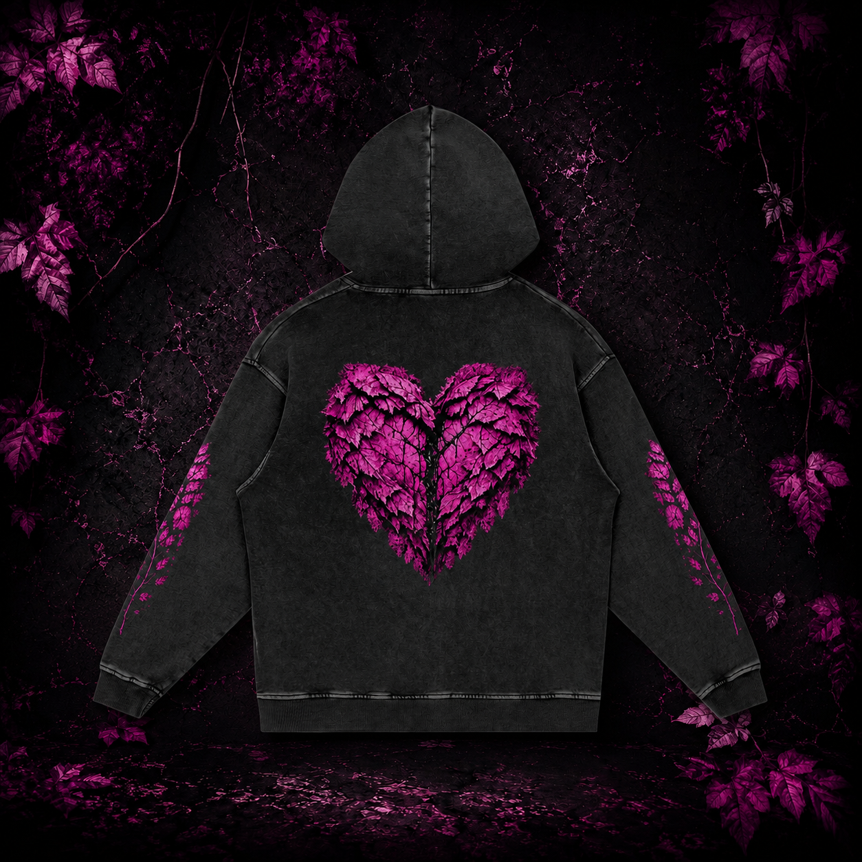 Snow Washed Loose Cotton Hoodie