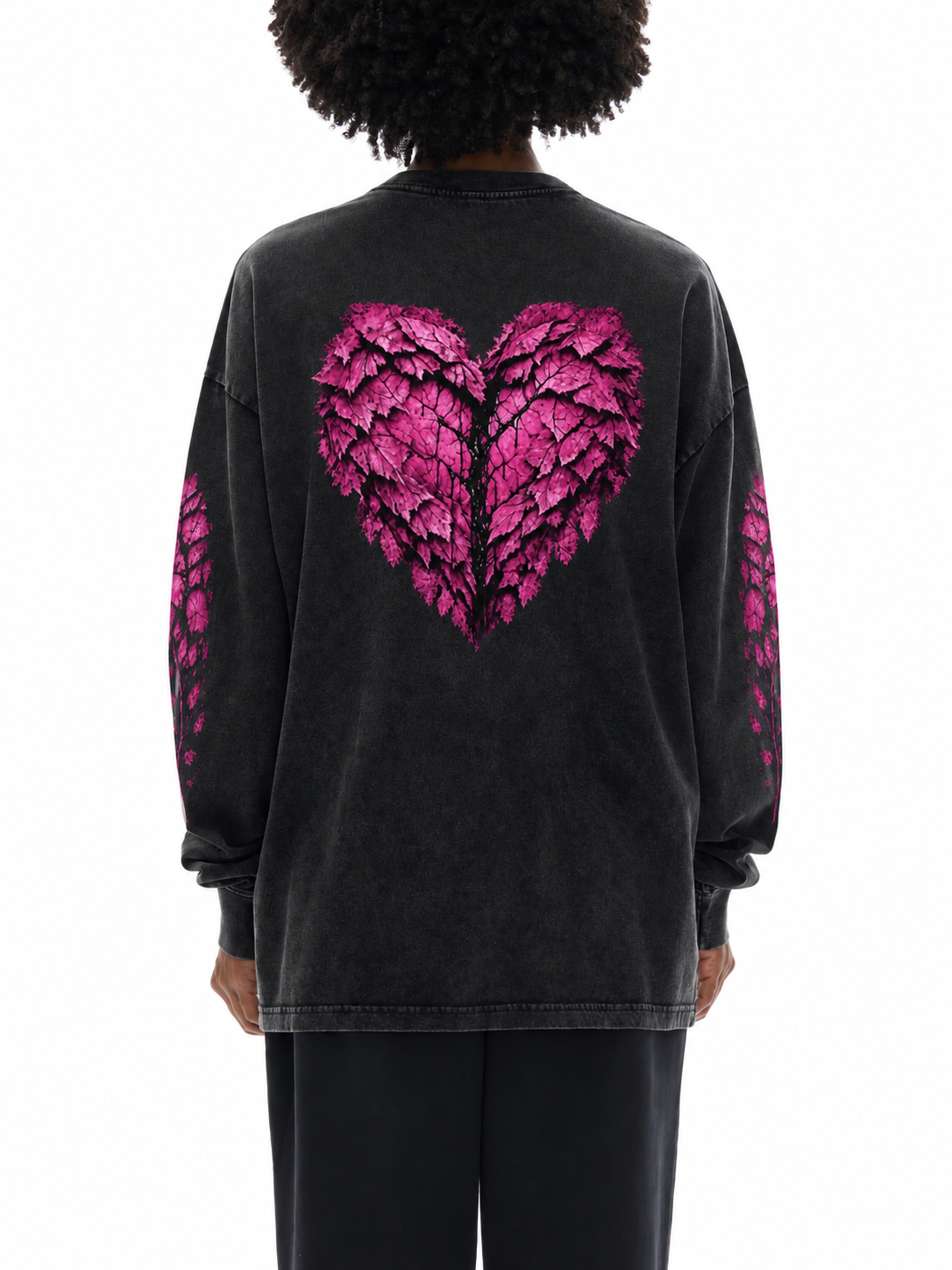 LOVE BLEEDS: Acid Wash Oversize Long Sleeve T-Shirt